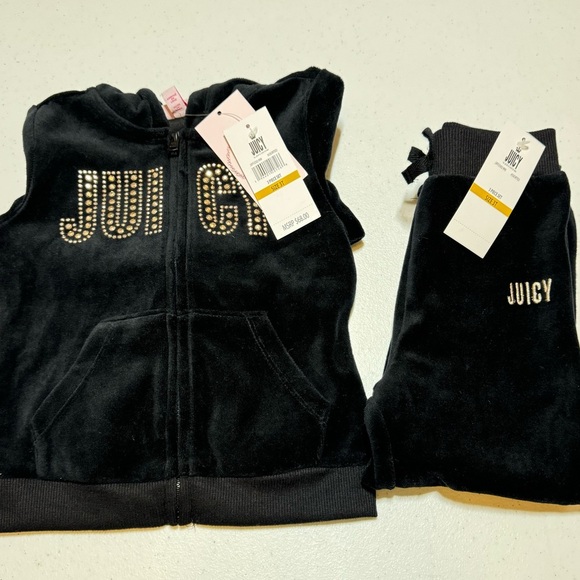 Juicy Couture Black Velour Tracksuit 3T NWT - Picture 1 of 8